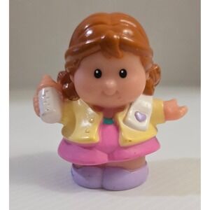 Fisher-Price Little People Girl Doctor Nurse Figure Pink Dress Purple Shoes